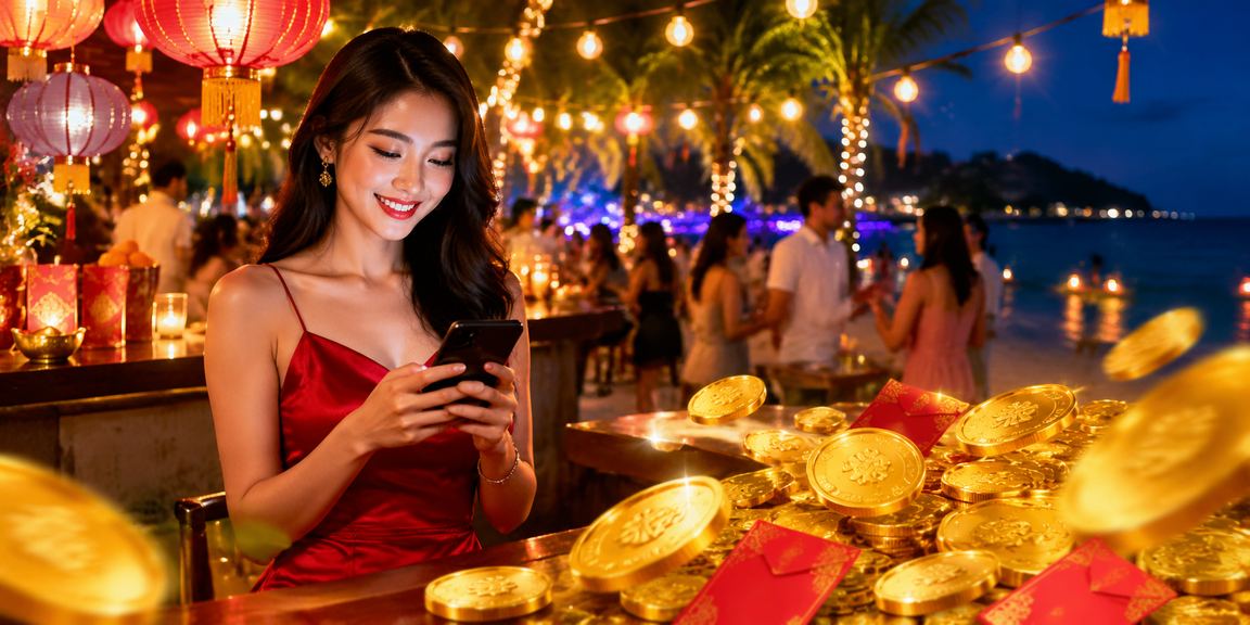 Người dùng tại Phú Quốc nhận thưởng phong bì đỏ và tham gia chương trình khuyến mãi k22